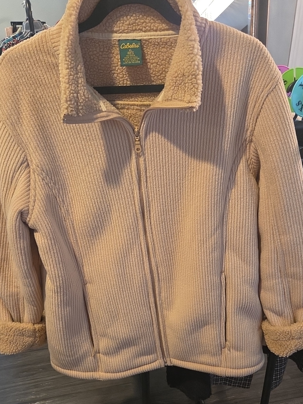 Cabela's Men's Sherpa-Lined Zip Front Jacket in Tan